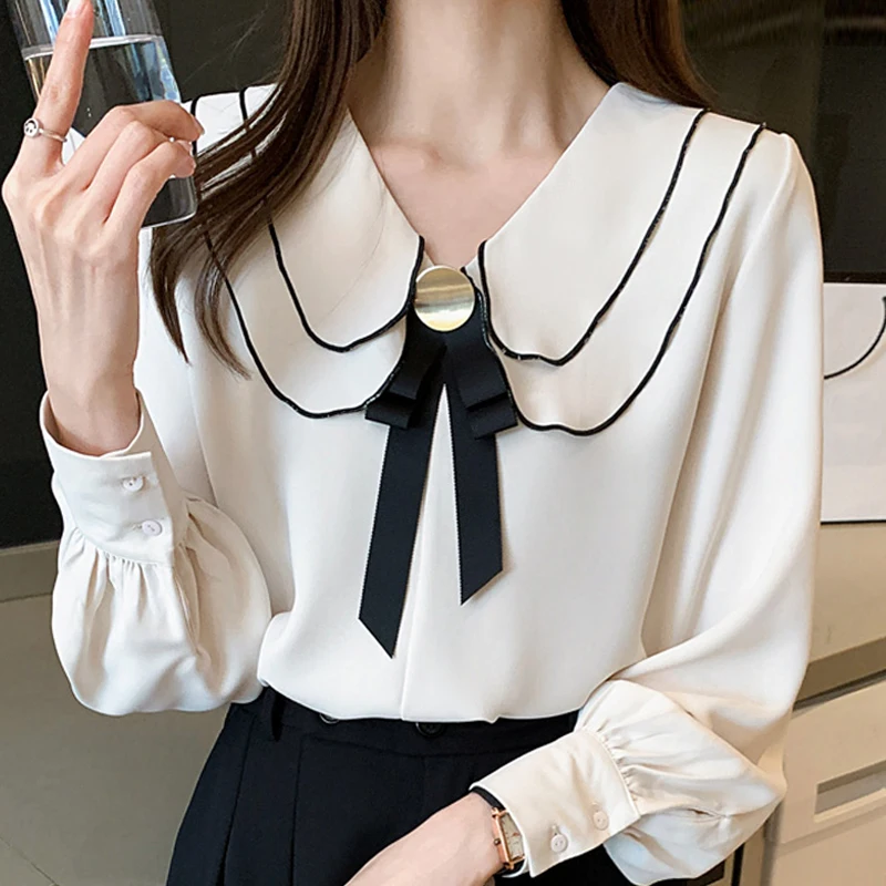 Blusas Mujer De Moda 2021 Bow Autumn Women Solid Chiffon Blouse Shirt Women Tops Long Sleeve Blouse Woman Clothes Blouses Femme
Blusas Mujer De Moda 2021 Bow Autumn Women Solid Chiffon Blouse Shirt Women Tops Long Sleeve Blouse Woman Clothes Blouses Femme