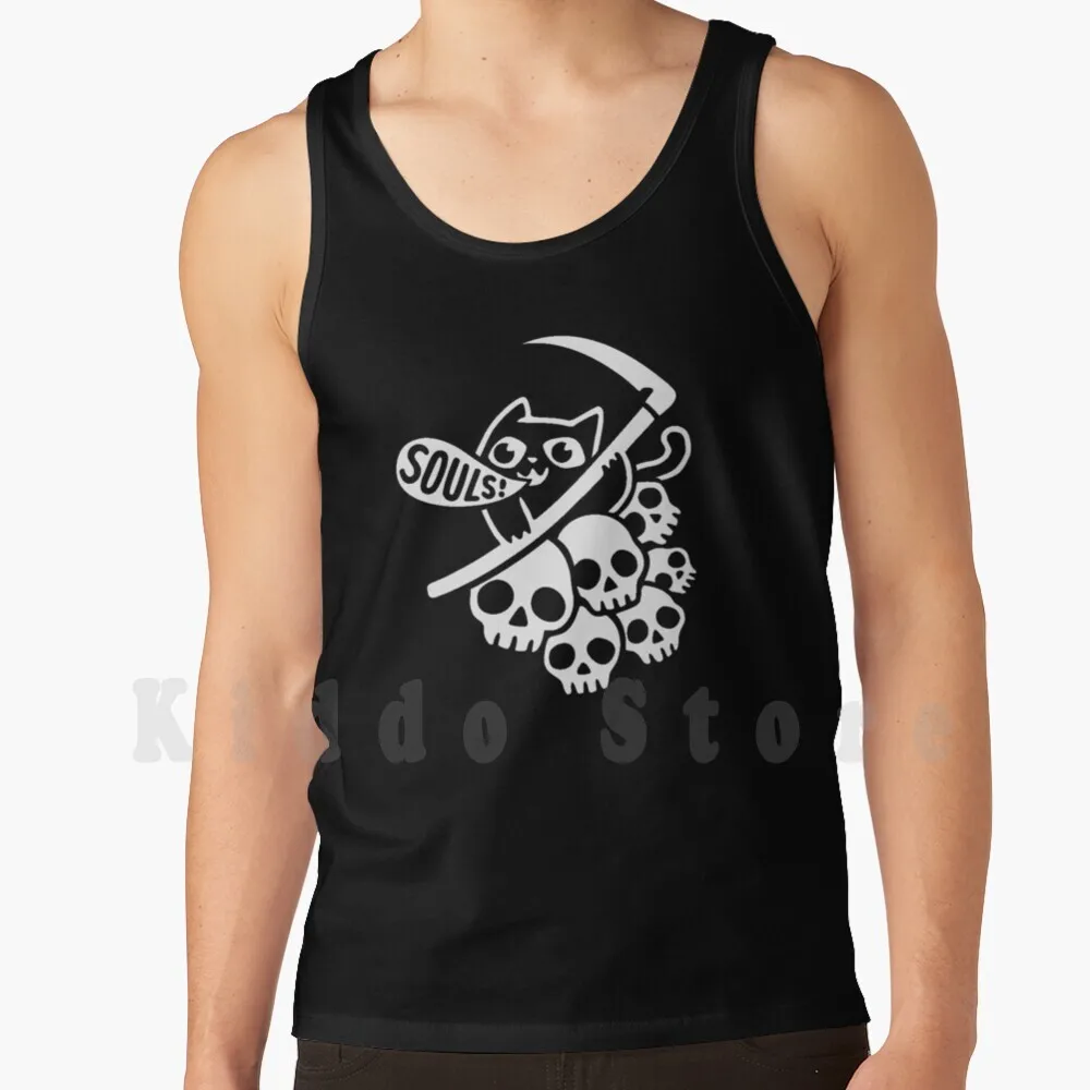 Cat Got Your Soul Ed 1 Tank Tops Vest 100% Cotton Cat Cats Skull Skulls Skeleton Skeletons Grim Reaper Grim Reaper 
Cat Got Your Soul Ed 1 Tank Tops Vest 100% Cotton Cat Cats Skull Skulls Skeleton Skeletons Grim Reaper Grim Reaper
