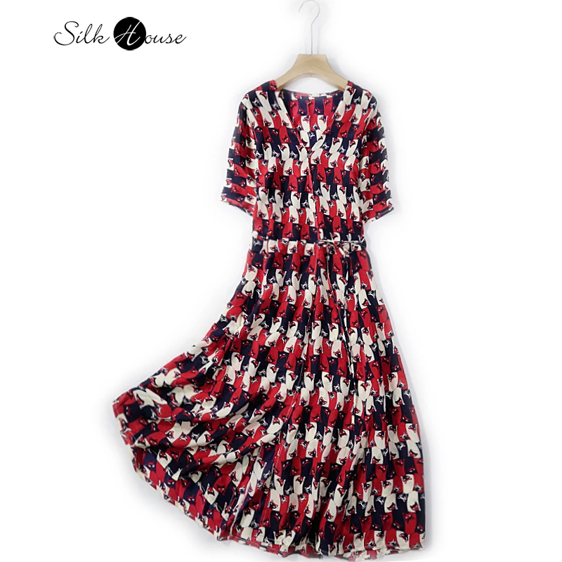 Cute Little Beaver Printed Mulberry Silk Dress 2022 Women's Fashion Leisure Spring and Summer New Wrapped Dress
Cute Little Beaver Printed Mulberry Silk Dress 2022 Women's Fashion Leisure Spring and Summer New Wrapped Dress