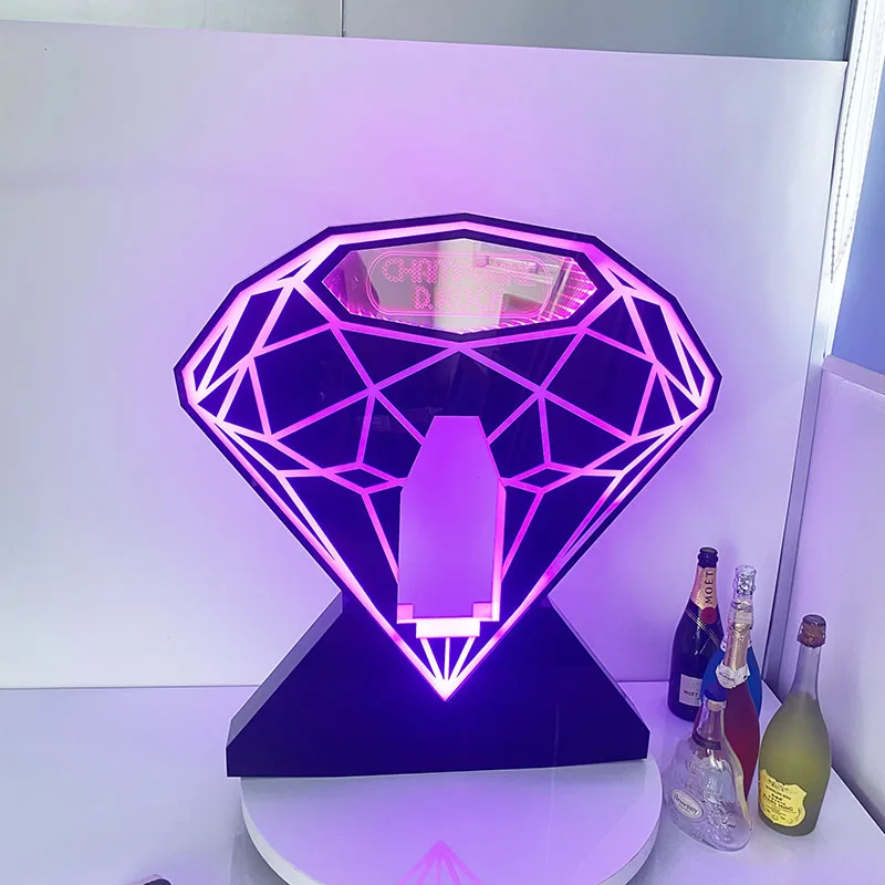 Diamond LED Light bar acrylic wine stand bottle display rack Bottle Presenter with base
Diamond LED Light bar acrylic wine stand bottle display rack Bottle Presenter with base