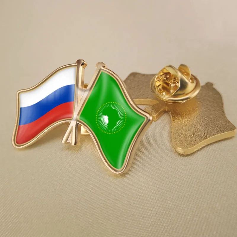 African Union and Russian Federation Crossed Double Friendship Flags Lapel Pins Brooch Badges
African Union and Russian Federation Crossed Double Friendship Flags Lapel Pins Brooch Badges