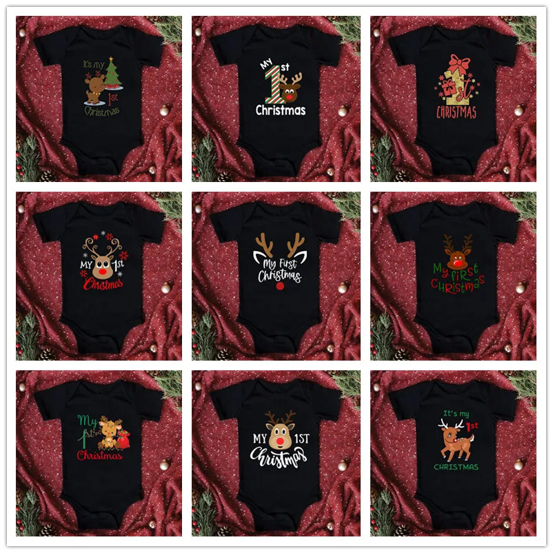 It's My First Christmas Reindeer Print New Year's Baby Clothes Black Bodysuit Cotton Christmas Romper Cute Infant Jumpsuit
It's My First Christmas Reindeer Print New Year's Baby Clothes Black Bodysuit Cotton Christmas Romper Cute Infant Jumpsuit