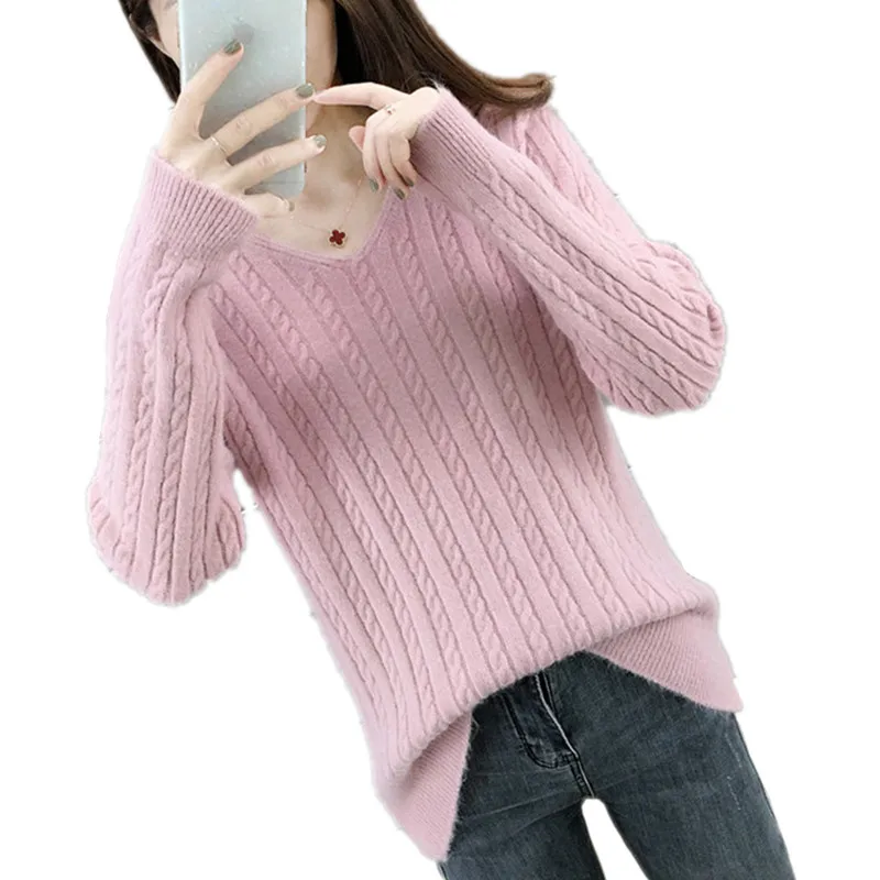 Pullover Women New Sweaters Autumn Winter V-neck Long-sleeved Short Bottoming Shirt Women Pure color Warm Loose Sweater A29
Pullover Women New Sweaters Autumn Winter V-neck Long-sleeved Short Bottoming Shirt Women Pure color Warm Loose Sweater A29