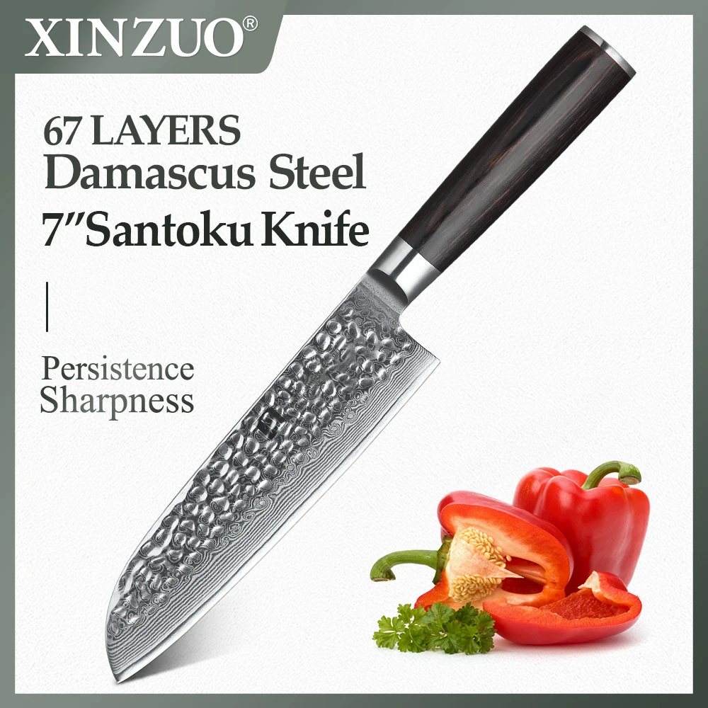 XINZUO 7 inch Damascus Steel Kitchen Knives Stainless Steel Santoku Knife Quality Japanese Chef Slice Knives Pakkawood Handle
XINZUO 7 inch Damascus Steel Kitchen Knives Stainless Steel Santoku Knife Quality Japanese Chef Slice Knives Pakkawood Handle