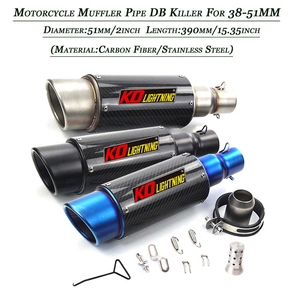Motorcycle Exhaust Muffler Pipe Dirt Bike ATV Escape Removable DB Killer Exhaust Silencer Tip Stainless Carbon Fiber For 38-51mm
Motorcycle Exhaust Muffler Pipe Dirt Bike ATV Escape Removable DB Killer Exhaust Silencer Tip Stainless Carbon Fiber For 38-51mm