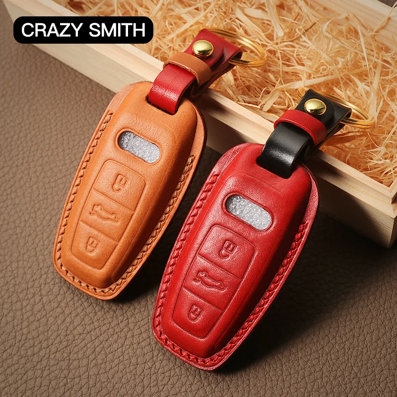 Crazy Smith Handmade Car Key Leather Cover for Audi A6L/7/A8L/Q8 Vegetable Tanned Leather High Quality Gifts For Families Brown
Crazy Smith Handmade Car Key Leather Cover for Audi A6L/7/A8L/Q8 Vegetable Tanned Leather High Quality Gifts For Families Brown