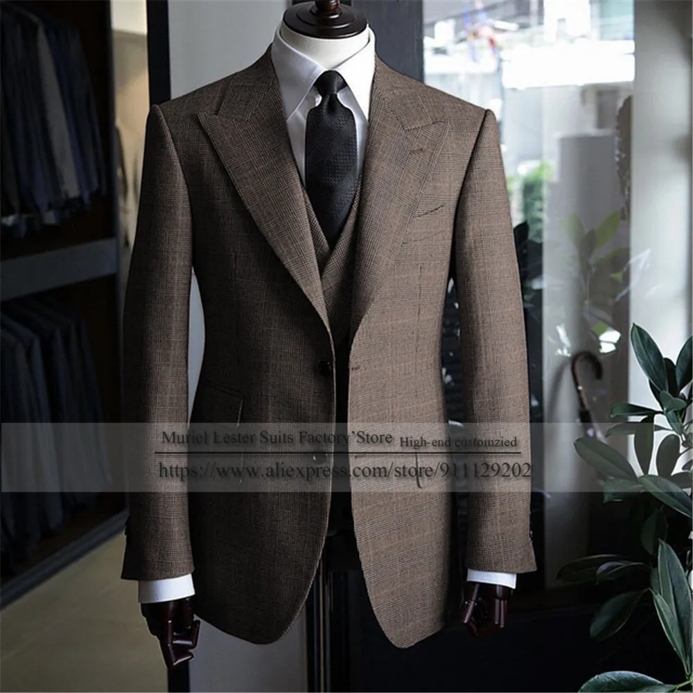 Groomsmen Slim Fit Plaid Grey Men Suits For Wedding Plus Size 3 Pcs Costume Homme Tailor-Made Business Blazer Tuxedo Prom Dress
Groomsmen Slim Fit Plaid Grey Men Suits For Wedding Plus Size 3 Pcs Costume Homme Tailor-Made Business Blazer Tuxedo Prom Dress