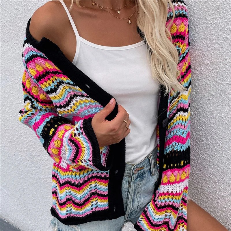 Woman Elegant Loose Patchwork Knitted Cardigan 2022 Chic Hollow Out Knitwear Ladies Soft Bohemia Cardigans
Woman Elegant Loose Patchwork Knitted Cardigan 2022 Chic Hollow Out Knitwear Ladies Soft Bohemia Cardigans