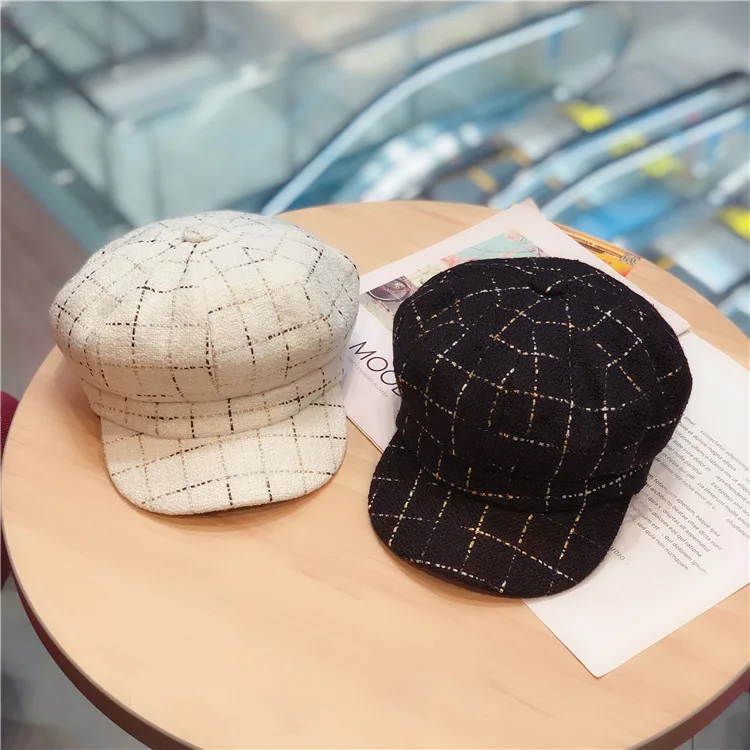 Korean Style Autumn And Winter Cute Plaid Octagonal Hat Peaked Hat Women Fashion Personality All-Match Female Beret Hat New
Korean Style Autumn And Winter Cute Plaid Octagonal Hat Peaked Hat Women Fashion Personality All-Match Female Beret Hat New