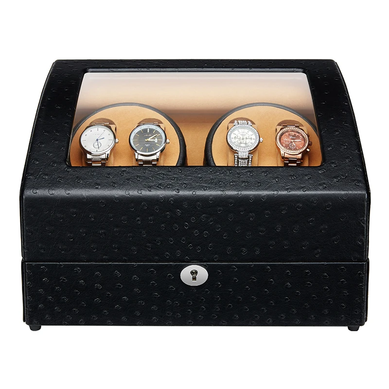Good Quality 4 Automatic Watch Winder with 6 Storage Case Black Ostrich Pattern 5 Modes
Good Quality 4 Automatic Watch Winder with 6 Storage Case Black Ostrich Pattern 5 Modes
