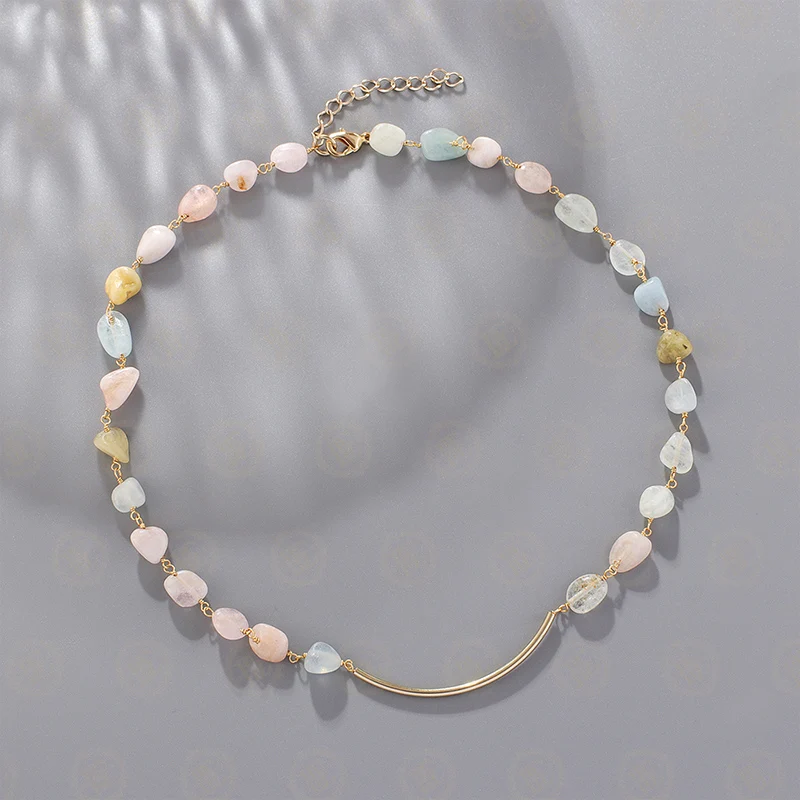Hand Linked Gold Plated Brass and Semi-Precious Synthetic Stone Necklace (BE1131)
Hand Linked Gold Plated Brass and Semi-Precious Synthetic Stone Necklace (BE1131)