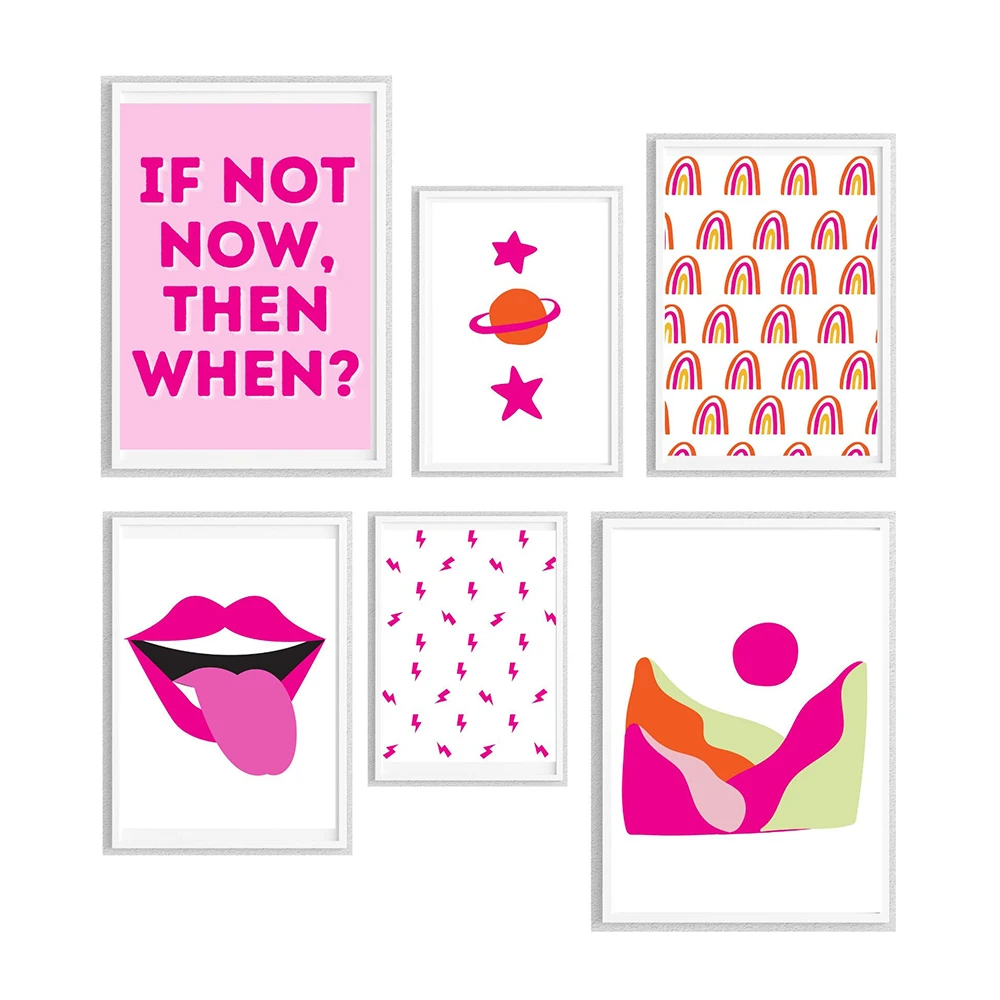 Retro Wall Art Trendy Lips Art Print Nordic Pink Style Star Sun Mountain Canvas Painting Girls Dorm Wall Decorative Pictures
Retro Wall Art Trendy Lips Art Print Nordic Pink Style Star Sun Mountain Canvas Painting Girls Dorm Wall Decorative Pictures