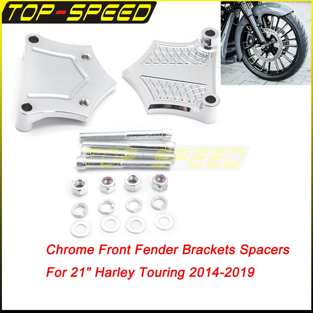 Motorcycle 0.89" Chrome Front Spacer Mudguard Adapter Bracket Fender Brackets Spacer For 21" Harley Touring 2014-2019
Motorcycle 0.89" Chrome Front Spacer Mudguard Adapter Bracket Fender Brackets Spacer For 21" Harley Touring 2014-2019