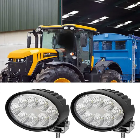 Para Kubota / Massey Ferguson / Case IH / JCB luz de trabajo Led ovalada de 40W con soporte giratorio 12V 24V haz de inundación 3500LM x 2 uds