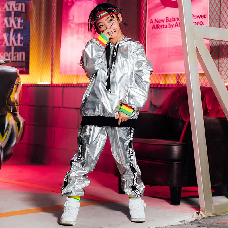 Silver Jazz Dance Costumes Boys Street Dance Stage Performance Clothing Rave Outfit Kids Hip Hop Dancing Practice Wear DC3278
Silver Jazz Dance Costumes Boys Street Dance Stage Performance Clothing Rave Outfit Kids Hip Hop Dancing Practice Wear DC3278