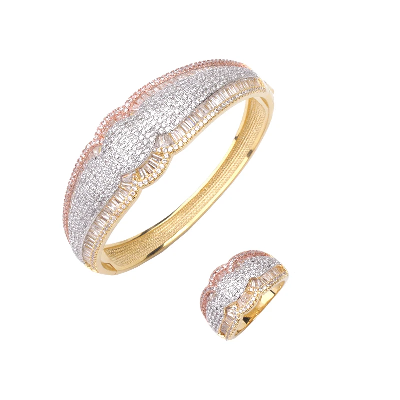 Luxury fashion multi-color large model bracelet with ring copper full zircon jewelry Dubai wedding women's gift jewelry B1133
Luxury fashion multi-color large model bracelet with ring copper full zircon jewelry Dubai wedding women's gift jewelry B1133