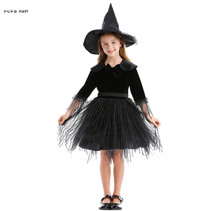 XS-L Gothic Pettiskirt Girls Black Witch Cosplay Kids Children Halloween Sorceress Costume Carnival Purim Stage Show Party Dress
XS-L Gothic Pettiskirt Girls Black Witch Cosplay Kids Children Halloween Sorceress Costume Carnival Purim Stage Show Party Dress