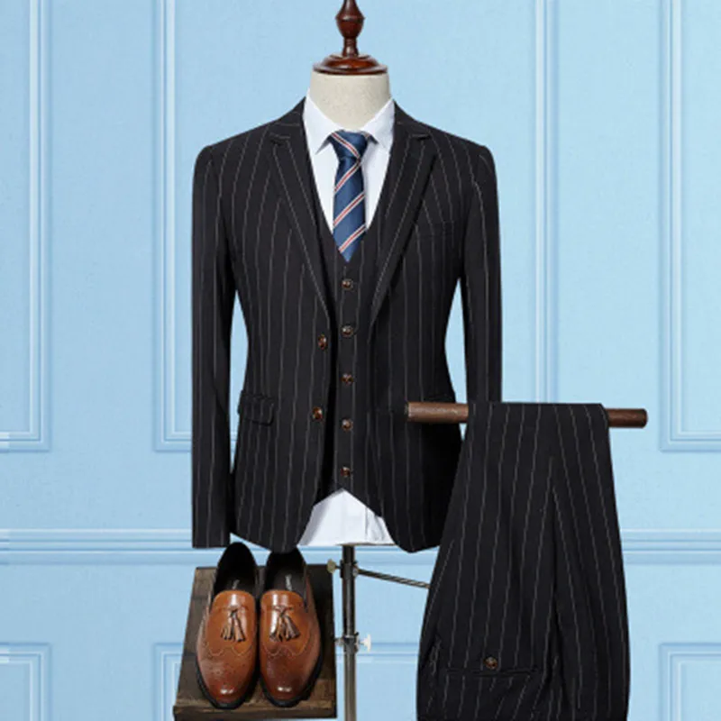 Smart Business Men's Suit Set Men's Spring Leisure Stripe Formal Suit Business Professional Three Piece Suits Set Custom Made
Smart Business Men's Suit Set Men's Spring Leisure Stripe Formal Suit Business Professional Three Piece Suits Set Custom Made