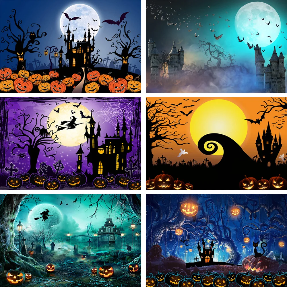 Happy Halloween Backdrop Pumpkin Lantern Castle Moon Decoration Child Portrait Photography Background Photo Studio Photophone
Happy Halloween Backdrop Pumpkin Lantern Castle Moon Decoration Child Portrait Photography Background Photo Studio Photophone