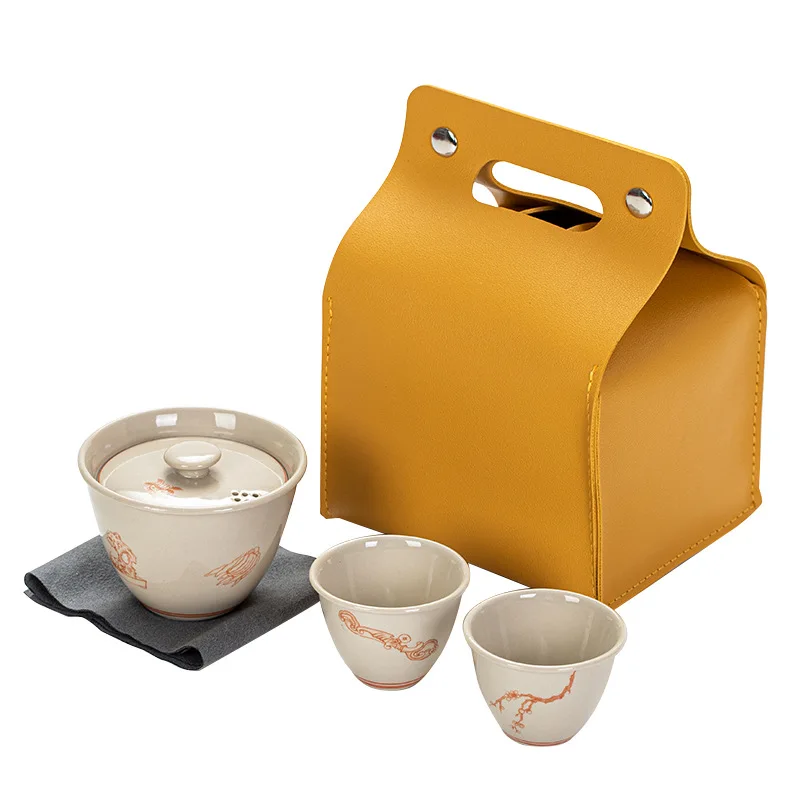 Grass Wood Gray Glaze Travel Tea Set Japanese Alum Red Ceramic Kung Fu Tea Set Outdoor Portable One Pot Two Cups Gaiwan
Grass Wood Gray Glaze Travel Tea Set Japanese Alum Red Ceramic Kung Fu Tea Set Outdoor Portable One Pot Two Cups Gaiwan