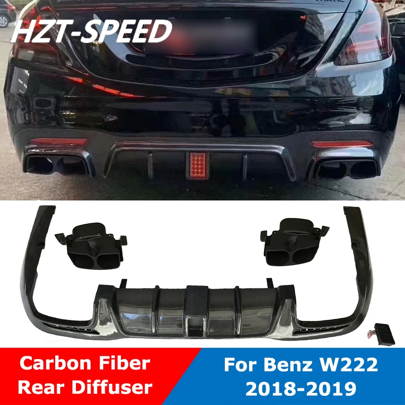 New Style Carbon Fiber Rear Bumper Lip Diffuser With Muffler Tips For BENZ W222 S63 S65 AMG Body Kit 2018-2019
New Style Carbon Fiber Rear Bumper Lip Diffuser With Muffler Tips For BENZ W222 S63 S65 AMG Body Kit 2018-2019