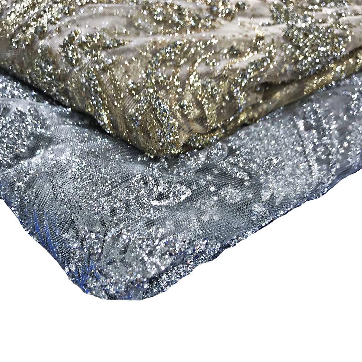 Hot Selling Silver And Gold African Sparkle Crystal Decoration High-End Shining Tulle Woman Wedding Dress Fabric In New Material
Hot Selling Silver And Gold African Sparkle Crystal Decoration High-End Shining Tulle Woman Wedding Dress Fabric In New Material