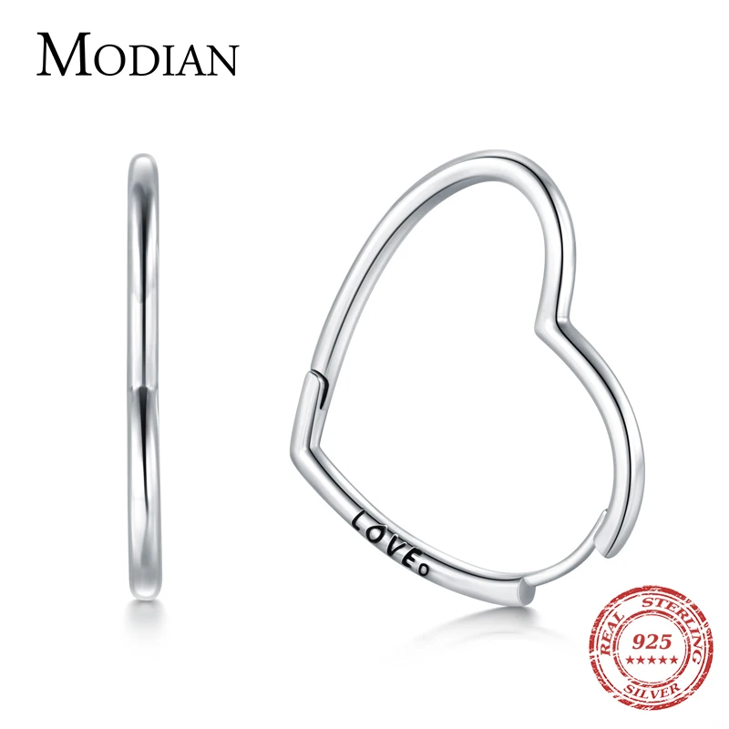 Modian New Sale 100% 925 Sterling Silver Heart Love Luxury Hoop Earrings Fashion Dangale Earring For Women Party Fine Jewelry
Modian New Sale 100% 925 Sterling Silver Heart Love Luxury Hoop Earrings Fashion Dangale Earring For Women Party Fine Jewelry