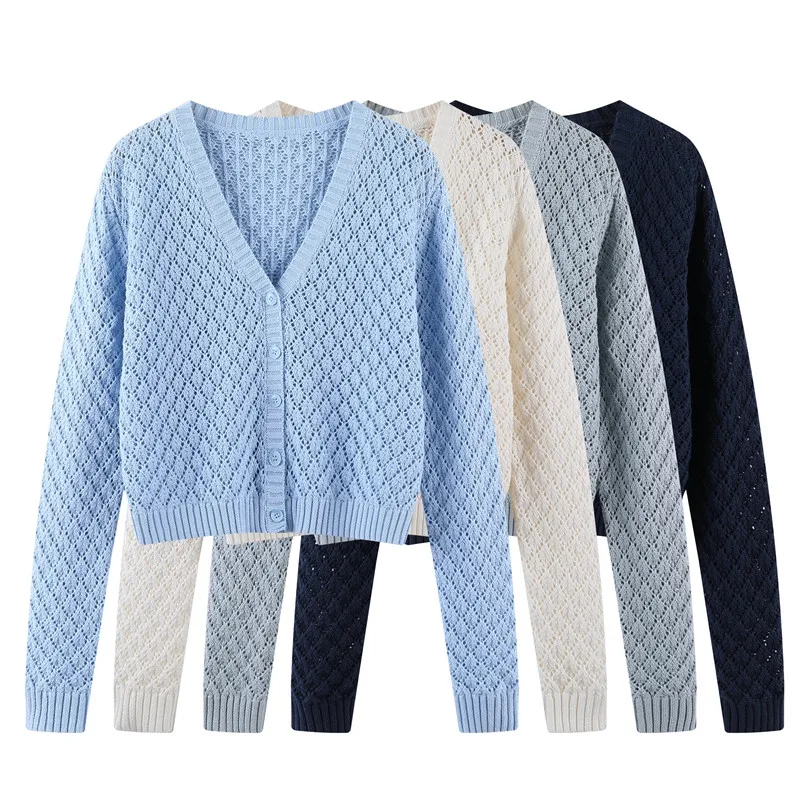 PUWD Casual Woman V Neck Soft Cotton Hollow Out Knitted Cardigan 2022 Spring Fashion Ladies Basic Knitwear Female Chic Sweaters
PUWD Casual Woman V Neck Soft Cotton Hollow Out Knitted Cardigan 2022 Spring Fashion Ladies Basic Knitwear Female Chic Sweaters