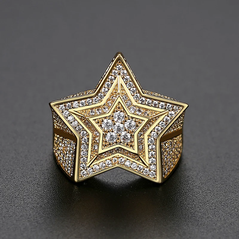 Hip Hop Micro Pave AAA Cubic Zirconia Bling Iced Out Gold Color 3 layers Star Rings for Men Women Rapper Jewelry
Hip Hop Micro Pave AAA Cubic Zirconia Bling Iced Out Gold Color 3 layers Star Rings for Men Women Rapper Jewelry