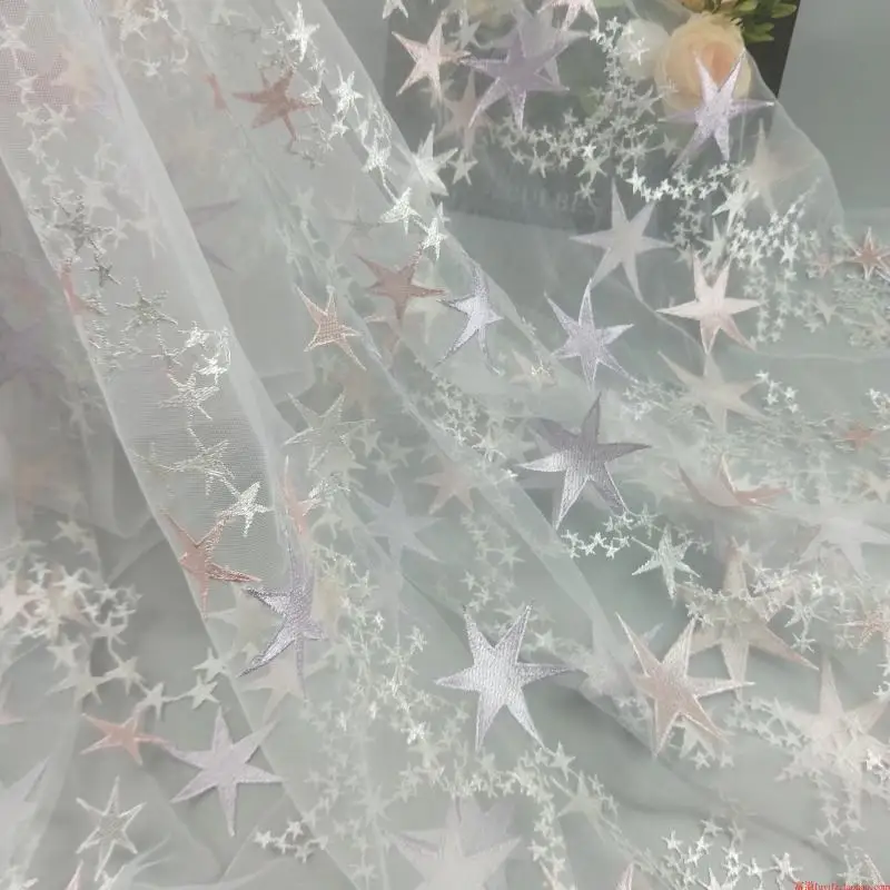 Mesh Lace fabric Embroidery Star Gitter Lace Patchwork Tutu Dress Skirt Tulle Wedding Decoration 1yard 140cm
Mesh Lace fabric Embroidery Star Gitter Lace Patchwork Tutu Dress Skirt Tulle Wedding Decoration 1yard 140cm