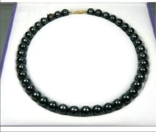 18" 9-10MM TAHITIAN NATURAL BLACK PEARL NECKLACE 14k/20 GOLD CLASP
18" 9-10MM TAHITIAN NATURAL BLACK PEARL NECKLACE 14k/20 GOLD CLASP