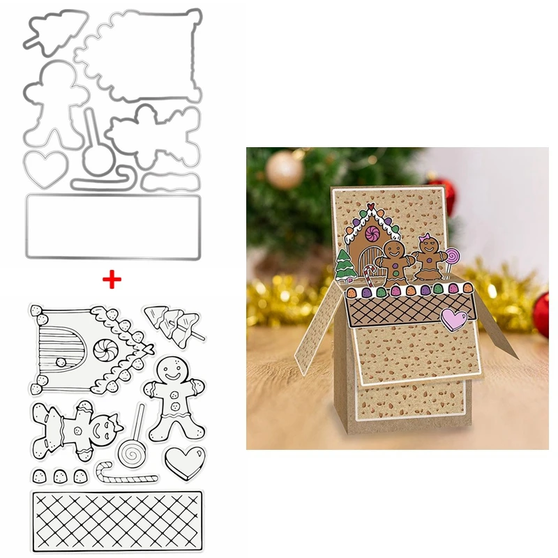 Gingerbread Men House Candy Canes Grid Border Clear Stamps Match Cutting Dies DIY Scrapbooking Craft Paper Cards Album 2020
Gingerbread Men House Candy Canes Grid Border Clear Stamps Match Cutting Dies DIY Scrapbooking Craft Paper Cards Album 2020