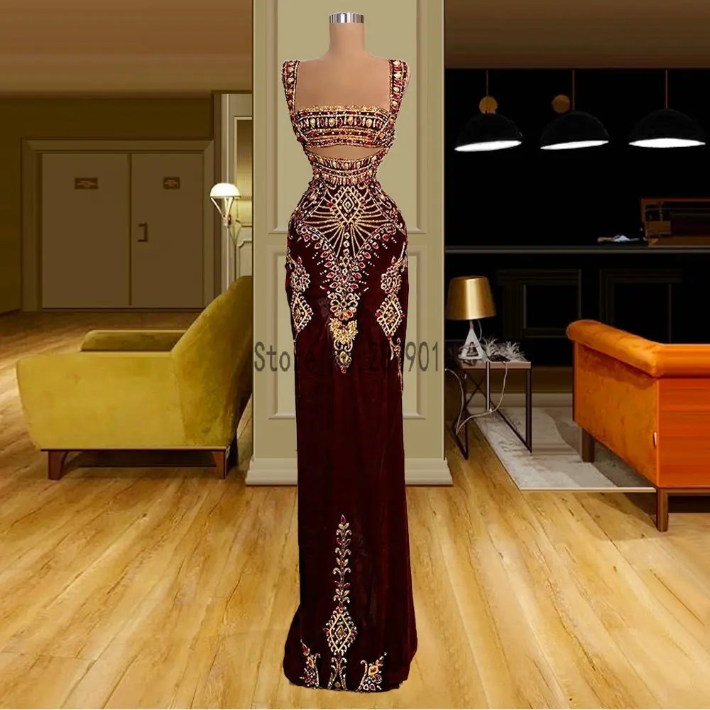 Crystal Square Neck Sexy Cut-Out Evening Dresses Middle East Muslim Floor Length Luxury Evening Gowns
Crystal Square Neck Sexy Cut-Out Evening Dresses Middle East Muslim Floor Length Luxury Evening Gowns
