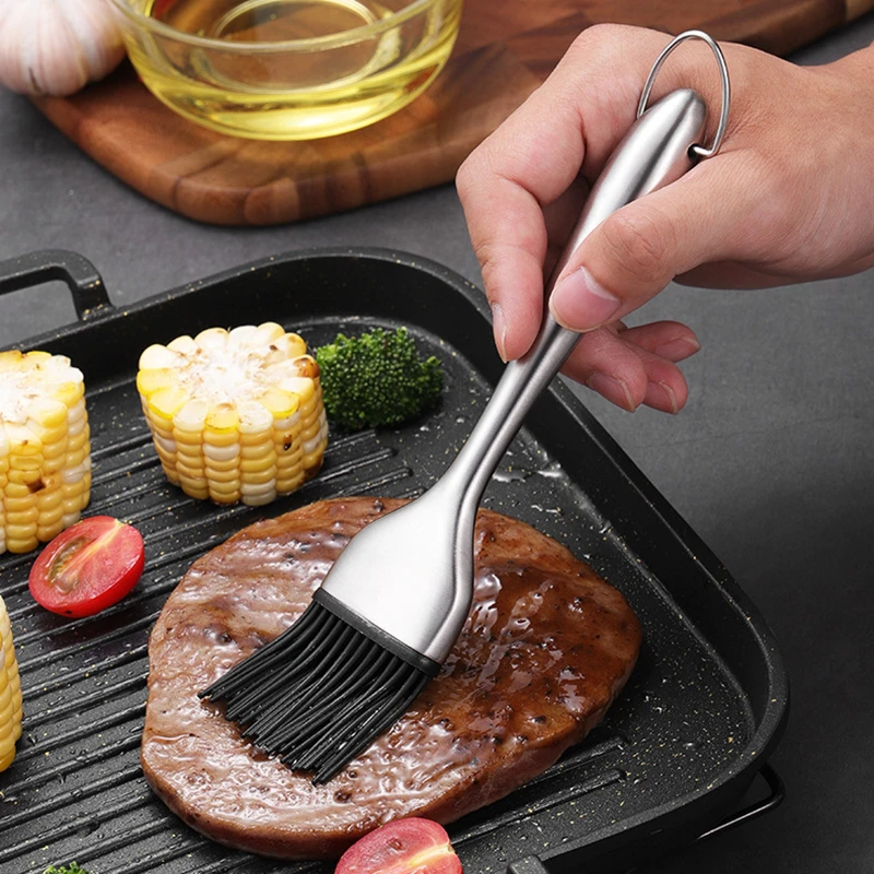 Stainless Steel Barbecue Oil Brush Silicone Head Kitchen BBQ Grills Pastry Basting Brush Anti-Scalding Handle Seasoning Brushes
Stainless Steel Barbecue Oil Brush Silicone Head Kitchen BBQ Grills Pastry Basting Brush Anti-Scalding Handle Seasoning Brushes