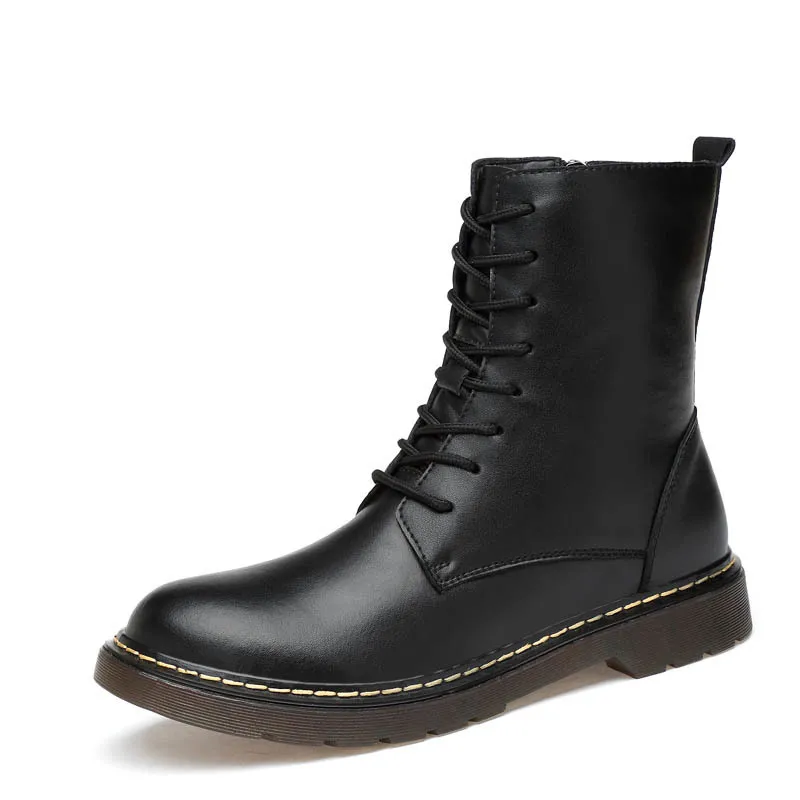 Fashion Men Genuine Winter Leather Ankle Boots Matin Boots Male Fur Lining Warm Shoes High Top England Style Large Size 45 46 47
Fashion Men Genuine Winter Leather Ankle Boots Matin Boots Male Fur Lining Warm Shoes High Top England Style Large Size 45 46 47