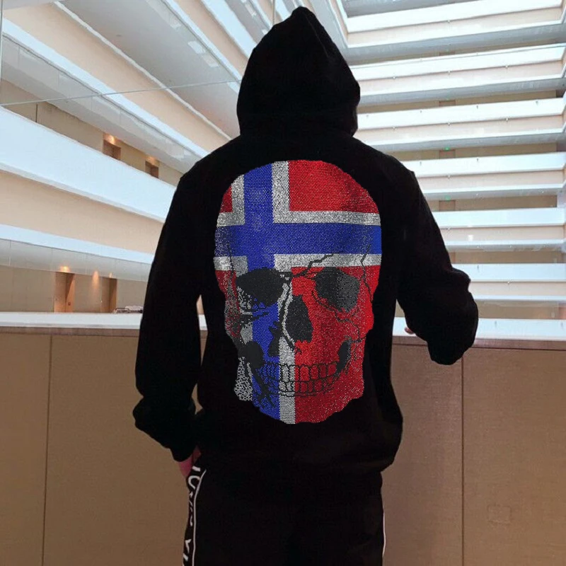 Fall Winter New Rhinestone Men's Hoodie Hot Sale Pullover Male Skull Hoody Trend European And American Style Tops
Fall Winter New Rhinestone Men's Hoodie Hot Sale Pullover Male Skull Hoody Trend European And American Style Tops