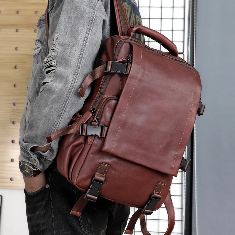 Genuine Leather Men's Backpack Male Computer Bag Large Capacity 13.5 inch Laptop Bags Cow Leather Travel Backpacks
Genuine Leather Men's Backpack Male Computer Bag Large Capacity 13.5 inch Laptop Bags Cow Leather Travel Backpacks
