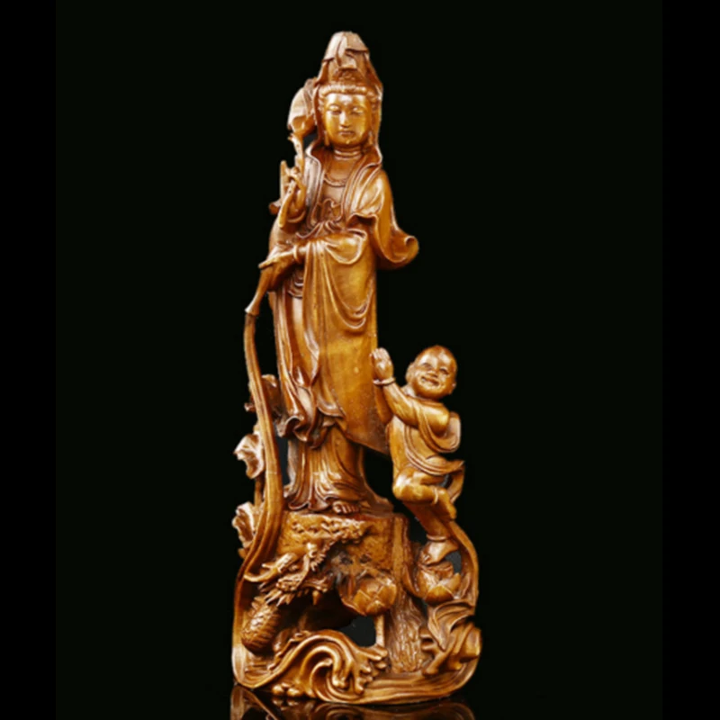 JY008 -18 x 7.5 x 4 CM Hand Carved Boxwood Carving Figurine : Fairy Kwan-yin Song Zi
JY008 -18 x 7.5 x 4 CM Hand Carved Boxwood Carving Figurine : Fairy Kwan-yin Song Zi