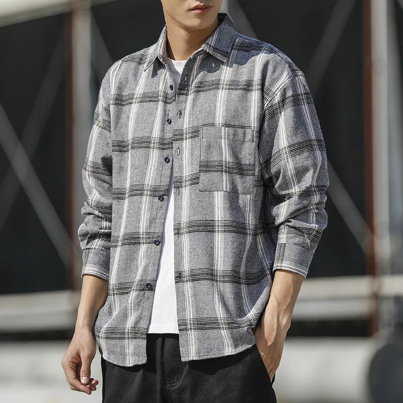 2022 New Men Plaid Shirts Cotton Popular Loose Gray White Grid Shirt Jacket Fashion Oversized Boys Long Sleeve Leisure Top
2022 New Men Plaid Shirts Cotton Popular Loose Gray White Grid Shirt Jacket Fashion Oversized Boys Long Sleeve Leisure Top