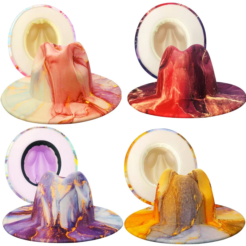 Fedora Hat Tie Dye 3D Gradient Craft Top Hat 10 Colors Unisex Hat Jazz New Church Hat Tie Dye Spring шляпа женская
Fedora Hat Tie Dye 3D Gradient Craft Top Hat 10 Colors Unisex Hat Jazz New Church Hat Tie Dye Spring шляпа женская