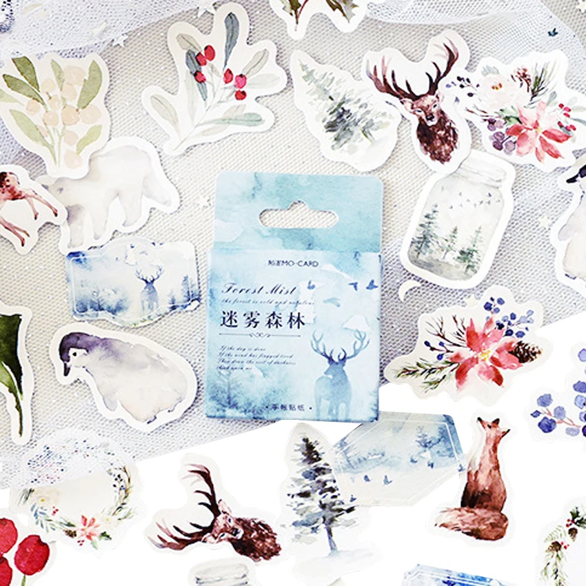 46pcs/pack Forest Mist Series Paper Sticker Decoration Adhesive Scrapbook Sticky Label Bookmark For Student And Office Supply
46pcs/pack Forest Mist Series Paper Sticker Decoration Adhesive Scrapbook Sticky Label Bookmark For Student And Office Supply