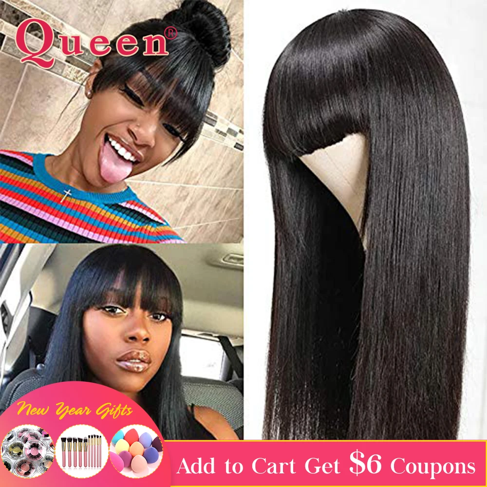 Straight Human Hair Wigs With Bangs Brazilian Full Machine Made Wig With Bangs Pre Plucked Remy Human Hair Wigs For Women QUEEN
Straight Human Hair Wigs With Bangs Brazilian Full Machine Made Wig With Bangs Pre Plucked Remy Human Hair Wigs For Women QUEEN