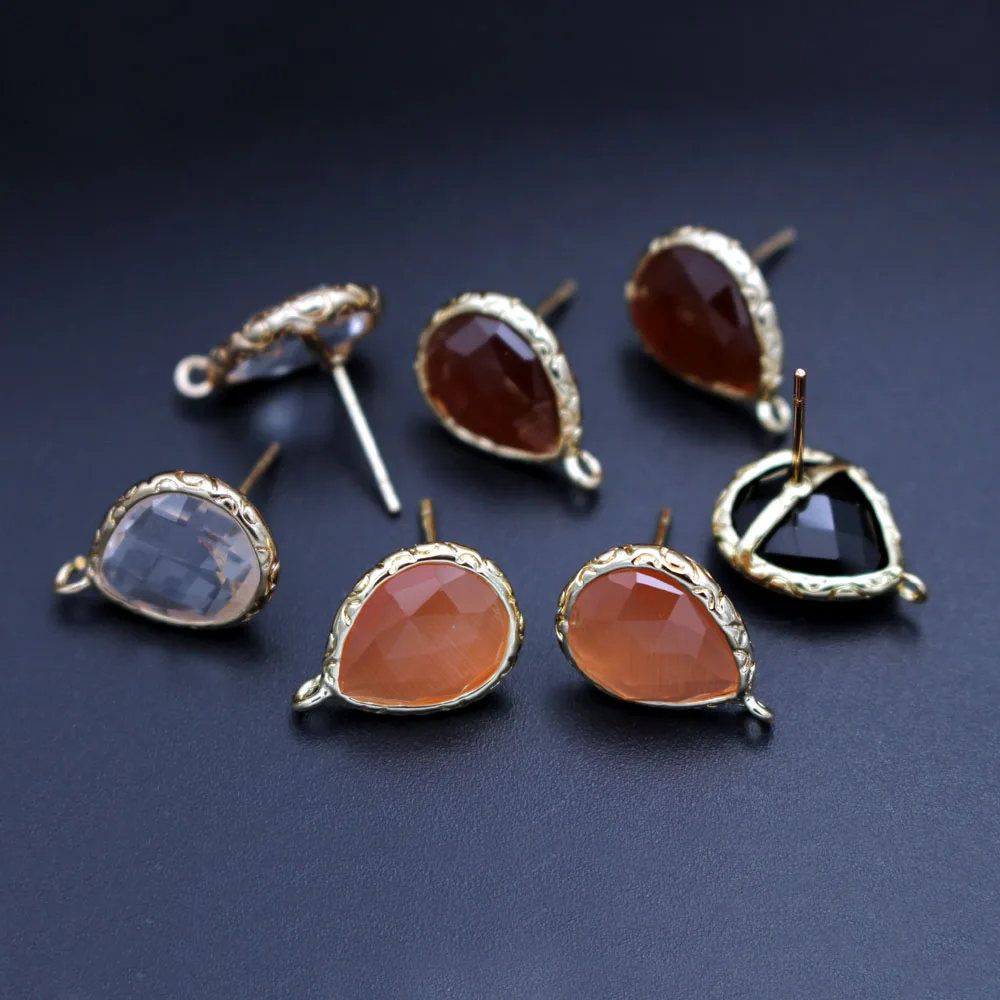 10pairs Color Stone Ear Posts Teardrop Cats Eye Stone Earring with Loop Connector For DIY Dangle Drop Earrings Jewelry Making
10pairs Color Stone Ear Posts Teardrop Cats Eye Stone Earring with Loop Connector For DIY Dangle Drop Earrings Jewelry Making