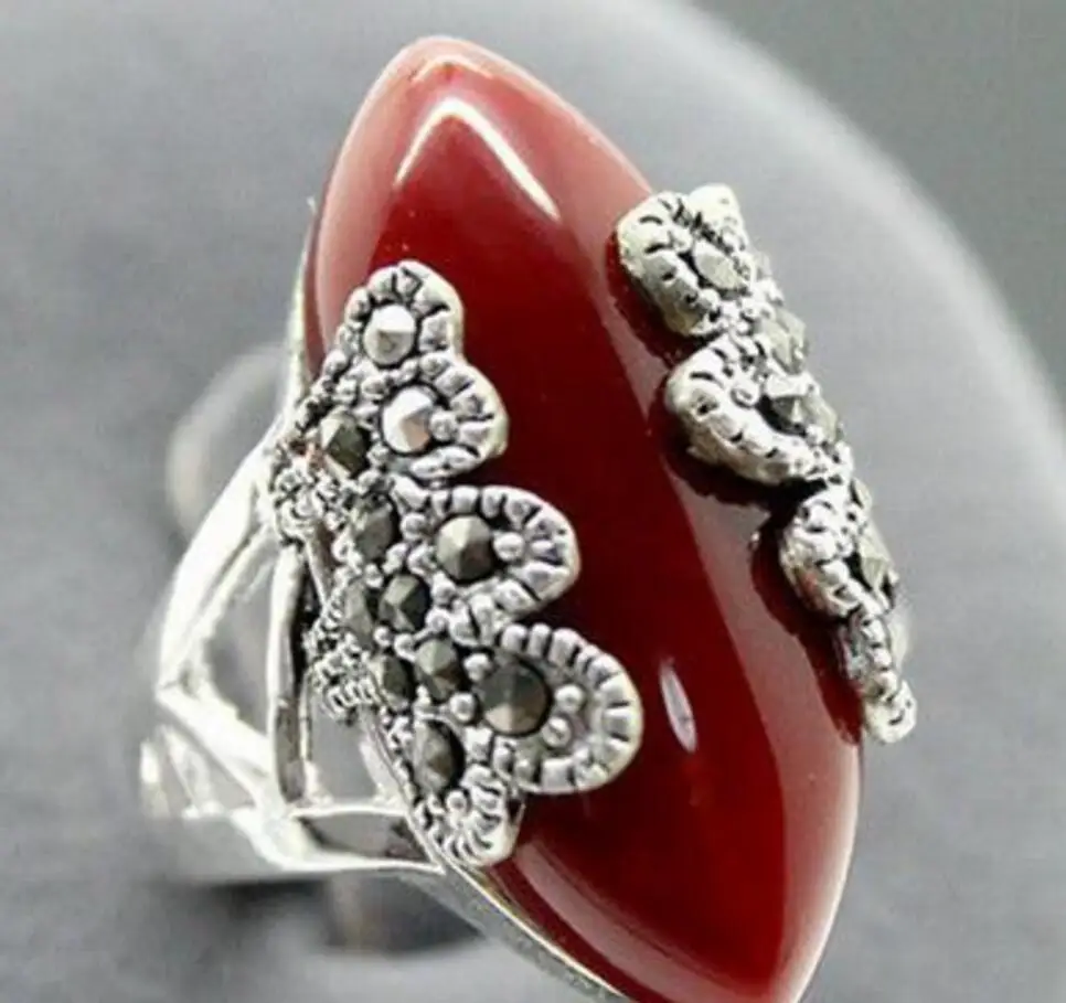 Fashion jewelry Free Shipping wholesale Beautiful Marcasite 925 red Natural jade jewelry sterling silver ring size 7-10
Fashion jewelry Free Shipping wholesale Beautiful Marcasite 925 red Natural jade jewelry sterling silver ring size 7-10