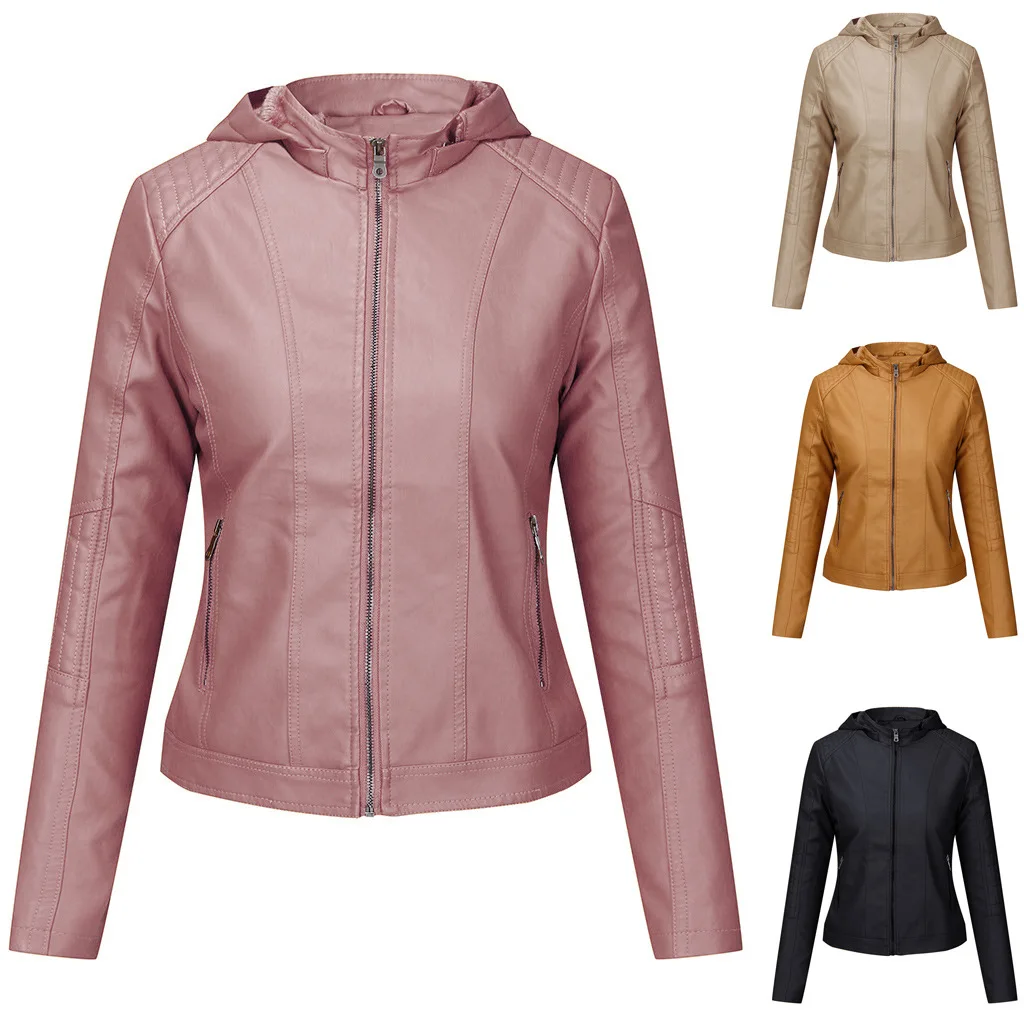 New Motorcycle Cashmere PU Leather Jacket Winter Women 2022 with Hooded Long Sleeve Star Coat Chamarras De Mujer K8053
New Motorcycle Cashmere PU Leather Jacket Winter Women 2022 with Hooded Long Sleeve Star Coat Chamarras De Mujer K8053