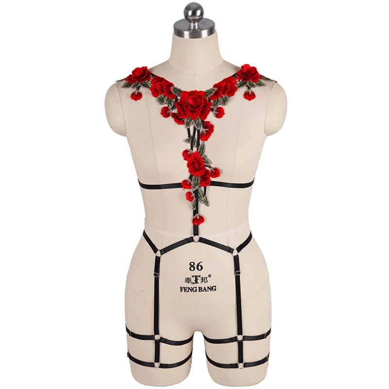 Fetish Rose Flower Women Hollow Harness Sets Gothic Sexy Body Bondage Stocking Strap Chest Restraint Suspenders Erotic Lingerie
Fetish Rose Flower Women Hollow Harness Sets Gothic Sexy Body Bondage Stocking Strap Chest Restraint Suspenders Erotic Lingerie