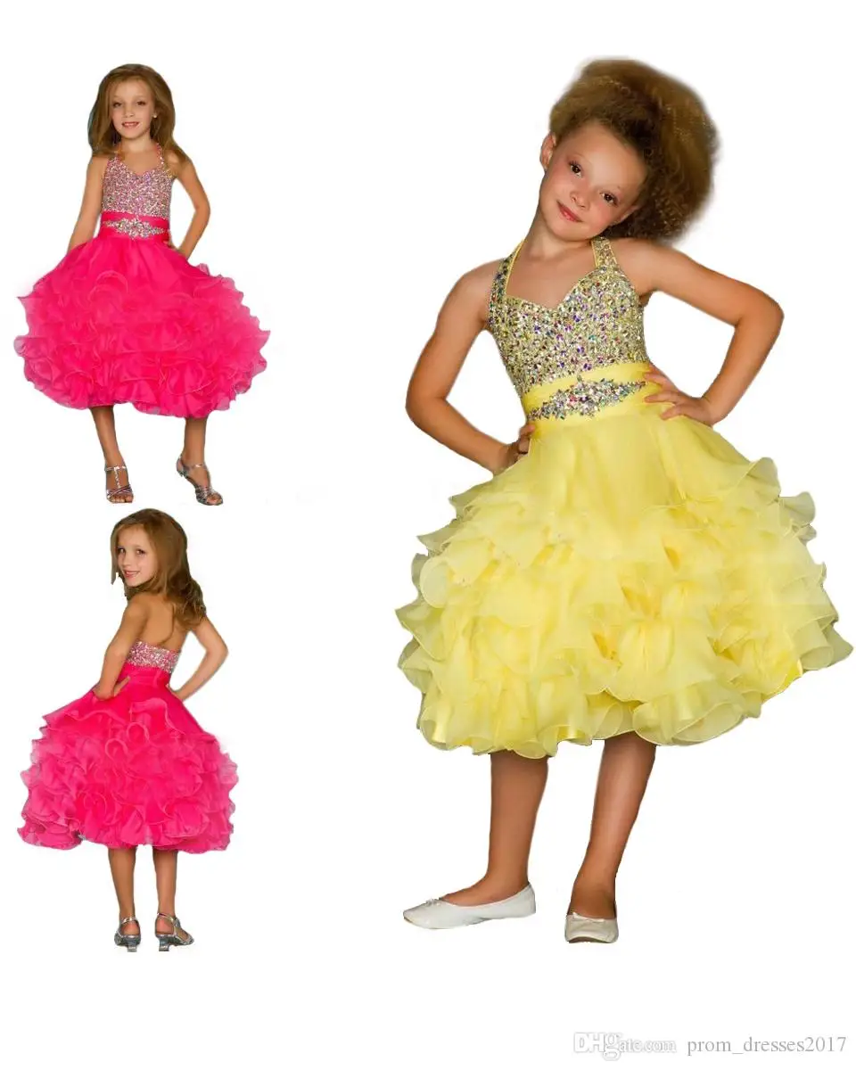 Halter Beading Child Glitz Little Girls Pageant Dresses Organza Cascade Mid-calf Little Girls Short Pageant Dress
Halter Beading Child Glitz Little Girls Pageant Dresses Organza Cascade Mid-calf Little Girls Short Pageant Dress
