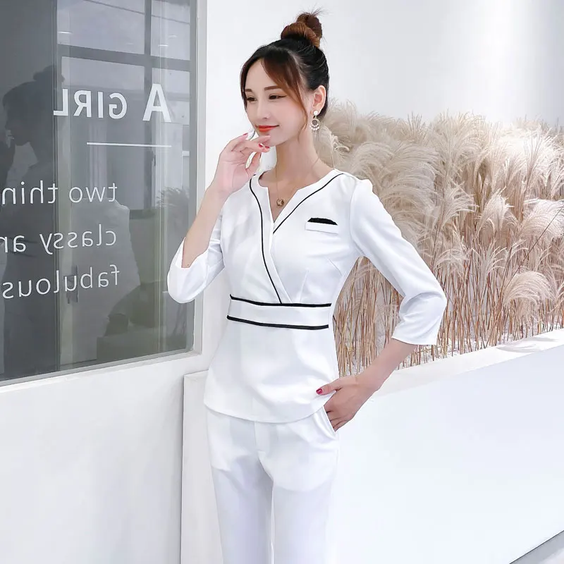 Summer New Hairdresser's Work Clothes Women's Beauty Salon Fashion Work Suit Waiter Uniform Women
Summer New Hairdresser's Work Clothes Women's Beauty Salon Fashion Work Suit Waiter Uniform Women