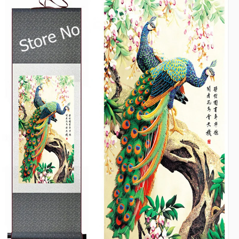 The peacock flower silk/hang a picture/decorative painting/scroll painting wholesale/silk painting AT008
The peacock flower silk/hang a picture/decorative painting/scroll painting wholesale/silk painting AT008