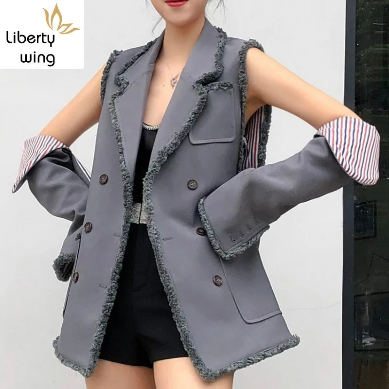 New Designer Women Sleeve Separated Waistcoat Sexy Blazer Vest Tassel Double Breasted Chalecos Para Mujer Long Gothic Gilet Coat
New Designer Women Sleeve Separated Waistcoat Sexy Blazer Vest Tassel Double Breasted Chalecos Para Mujer Long Gothic Gilet Coat